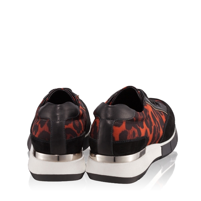 Pantofi Sport 5706 Crosta Negru+Raso Leopard