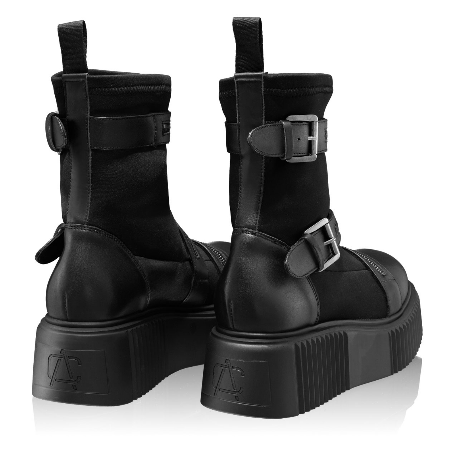 Picture of Women Leather Boots 7131 Vitello+Stretch Black