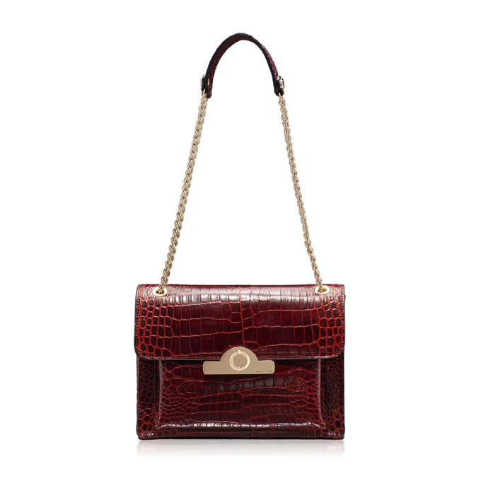 Shoulder BagKELLY CROCO CUOIO - ANNA CORI