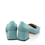 Imagine Pantofi Eleganti Dama 6103 Vitello Stamp Turquoise