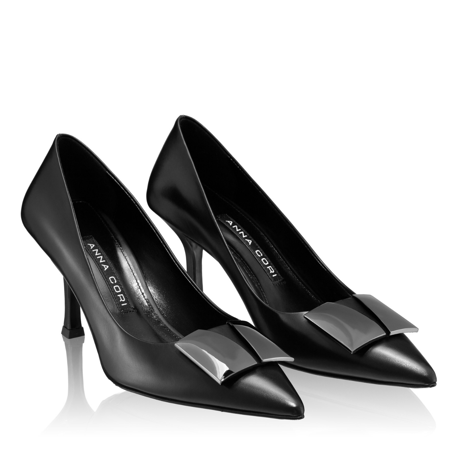 Picture of Mid-heel Leather Pumps 6149 Vitello Black