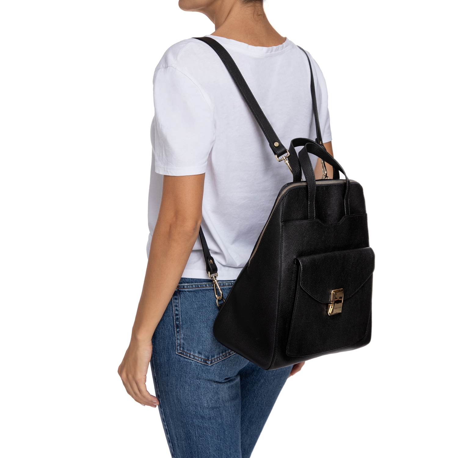 Picture of Women Leather Backpack BINDY BOTTALATO BLACK