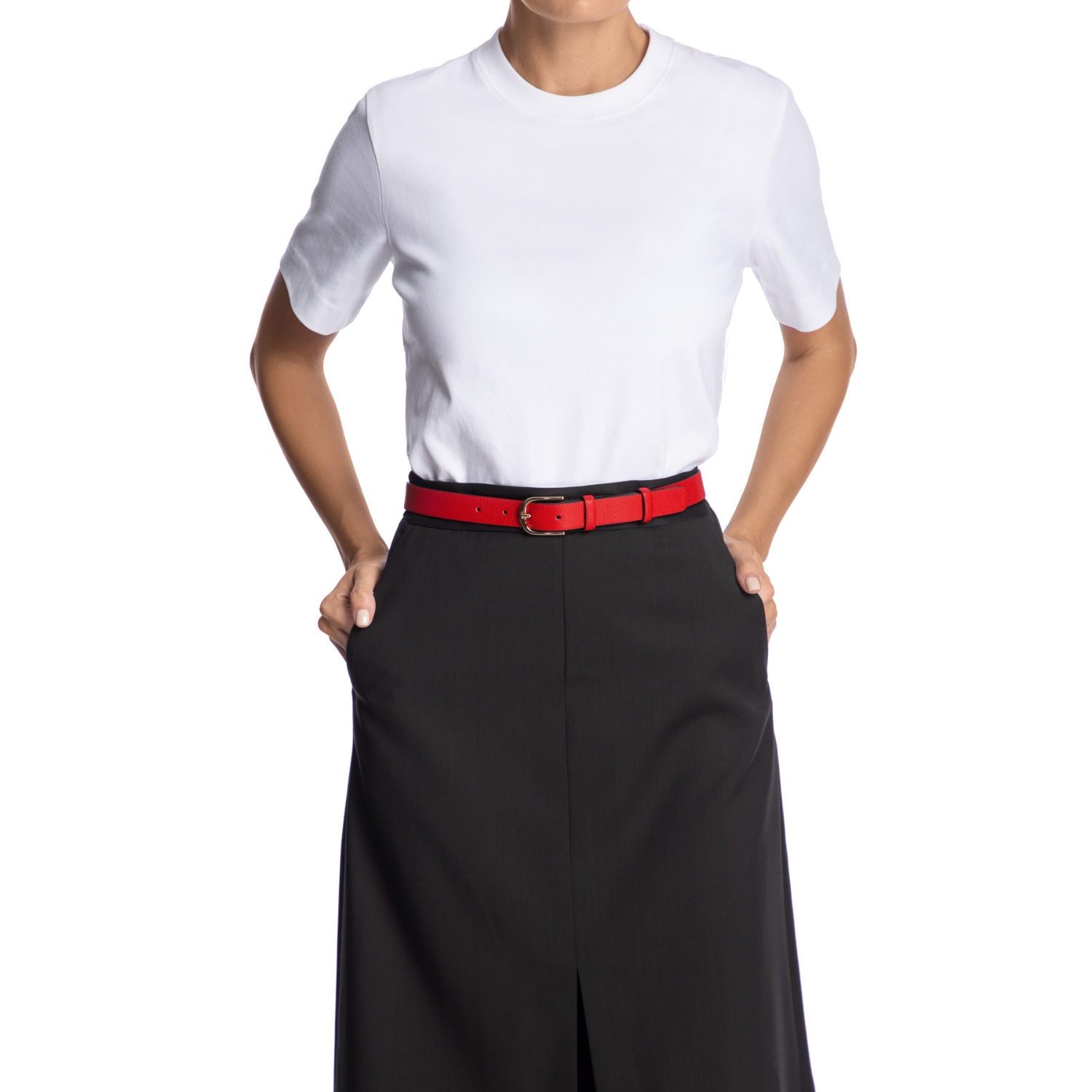 Снимка на ДАМСКИ КОЛАН 59 ЩАМПОВАНО ЧЕРВЕНО ТЕЛЕШКА КОЖА