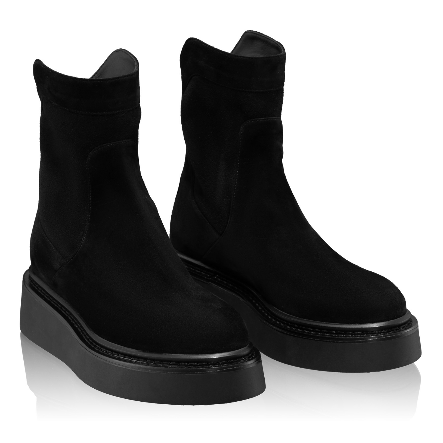 Picture of Women Suede Leather Boots 7936 Camoscio Black