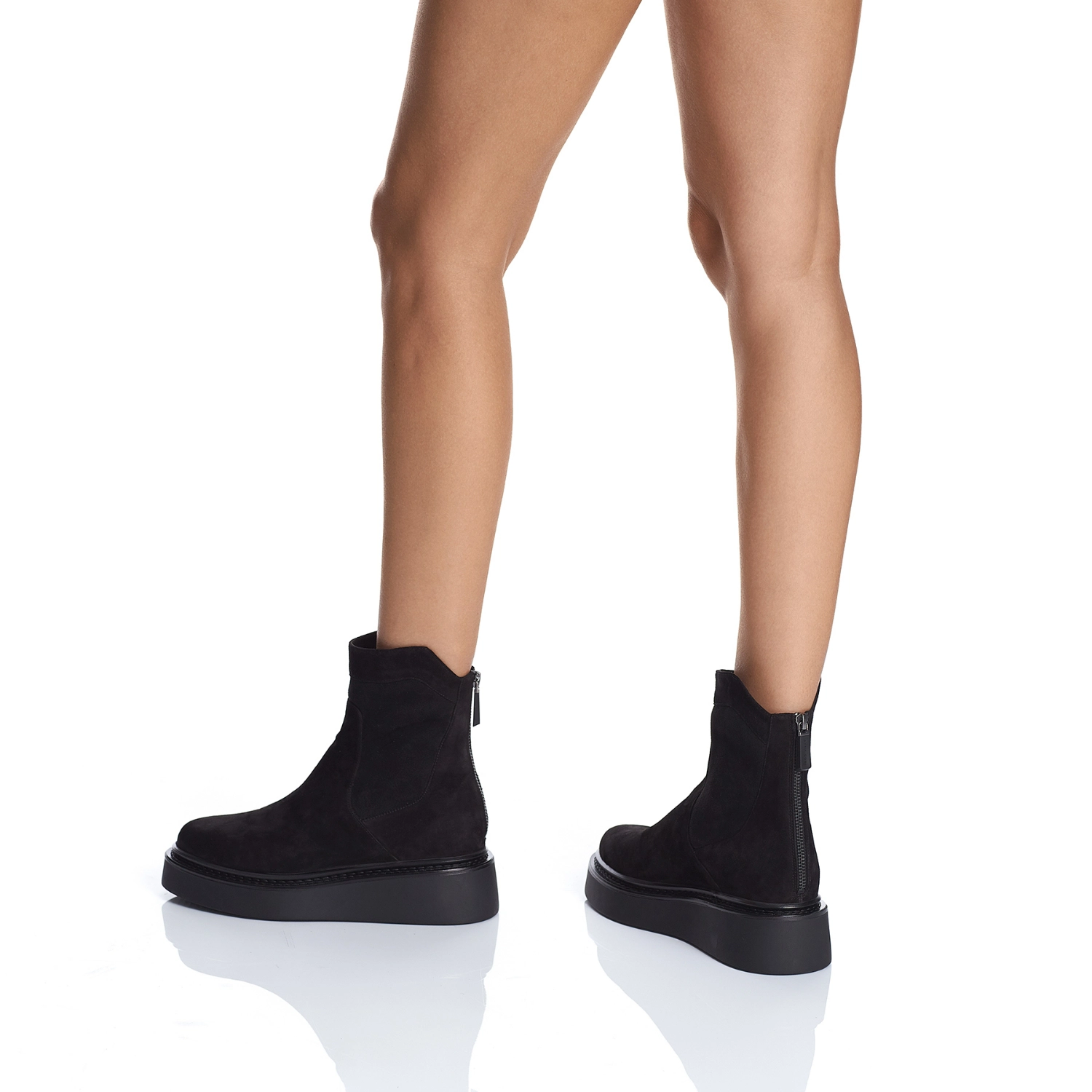 Picture of Women Suede Leather Boots 7936 Camoscio Black