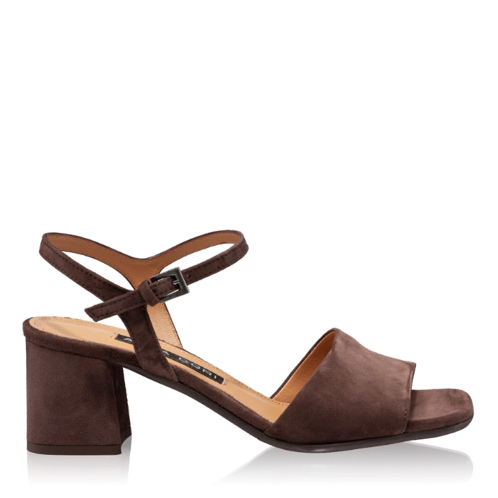 Picture of Women Leather Sandals 8042 Camoscio Maro