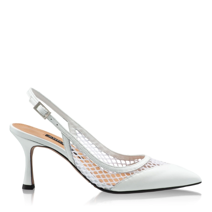 Imagine Pantofi Decupati Dama 8095 Vitello+Rete Alb