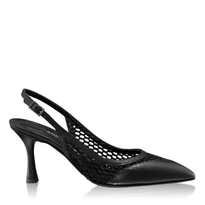 Imagine Pantofi Eleganti Decupati Dama 8095 Vitello+Rete Negru
