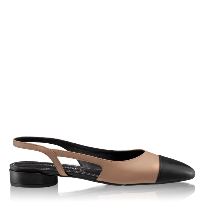 Imagine Pantofi Decupati Dama 8078 Vitello Cappuccino+Negru