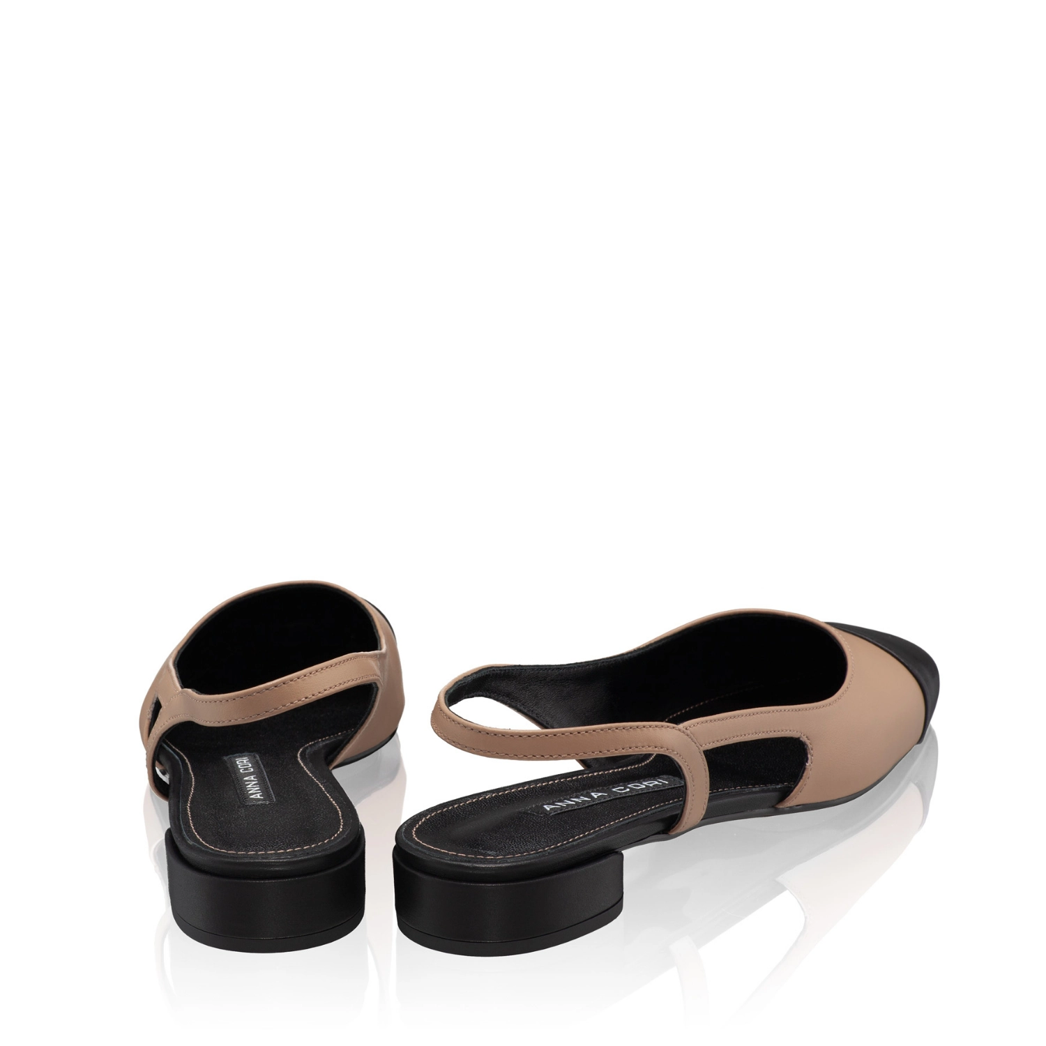 Imagine Pantofi Decupati Dama 8078 Vitello Cappuccino+Negru