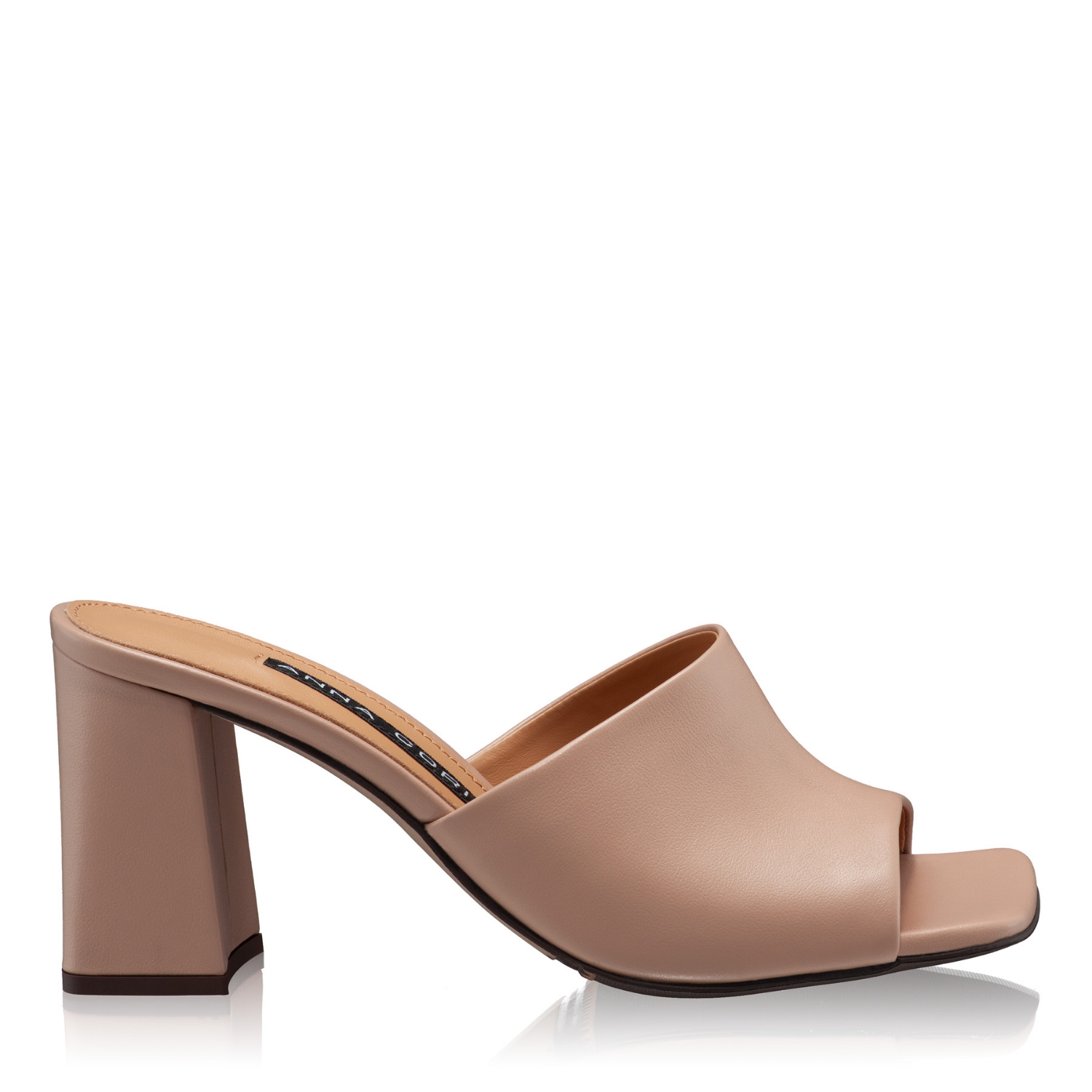 Picture of High-heel Leather Mules 7568 Vitello Nude