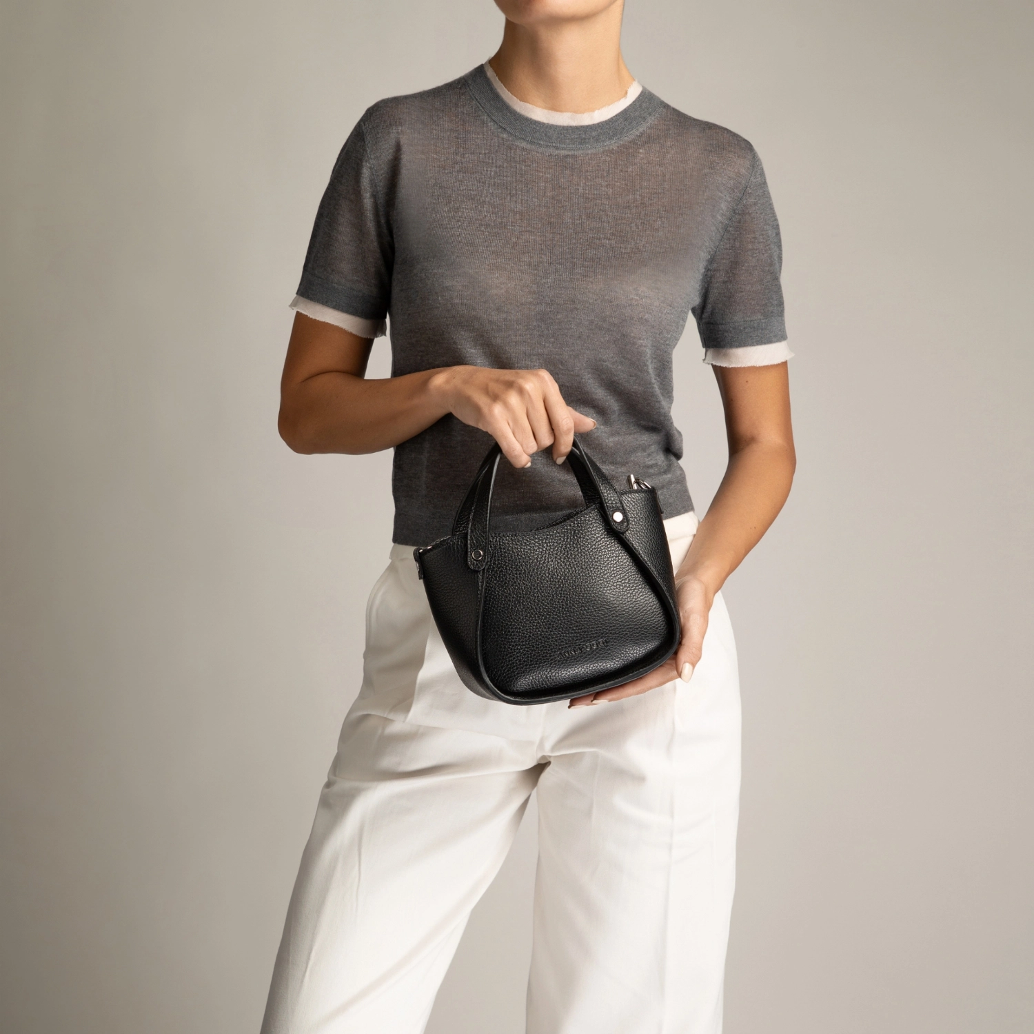 Imagine Geanta dama de Mana GELIA 01 BOTTALATO NEGRU