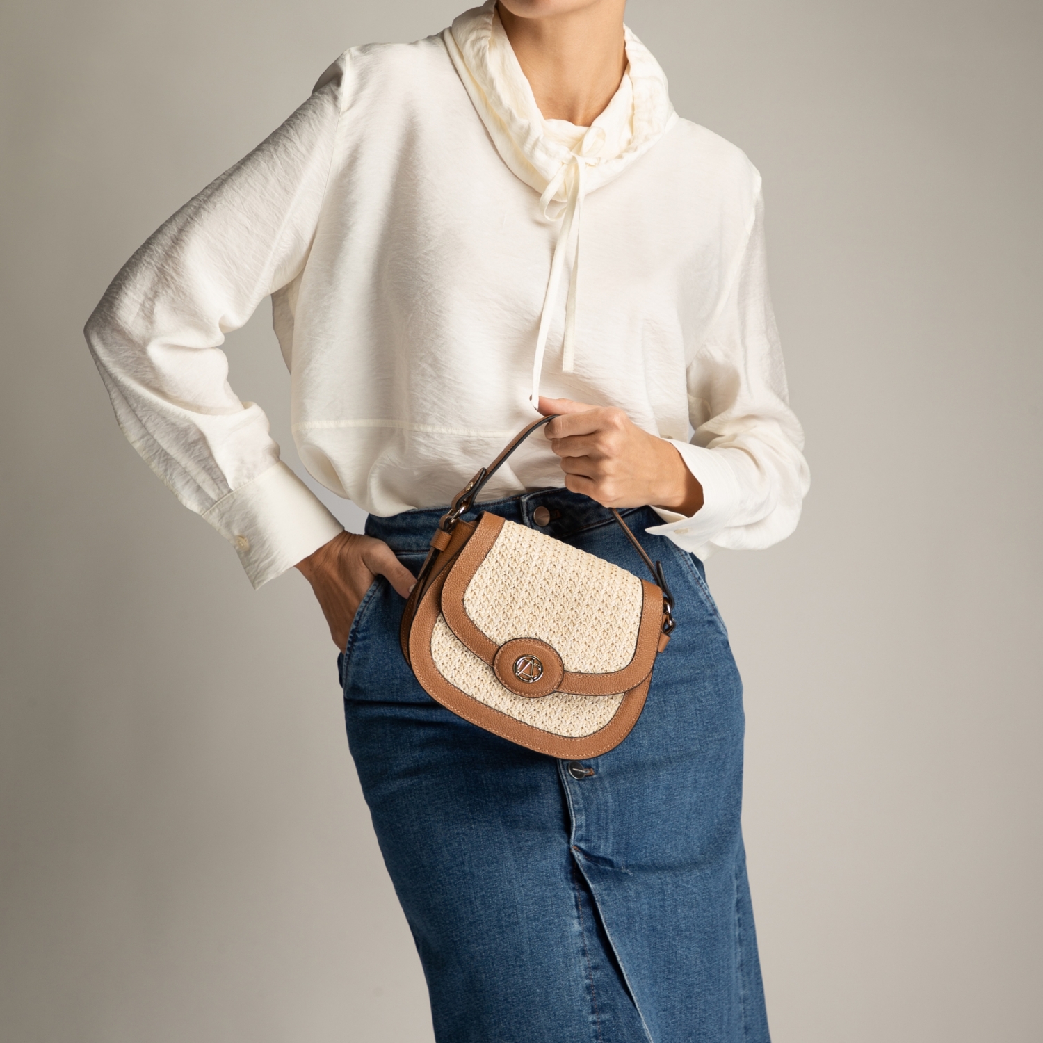 Picture of DUANA 01 BOTT CUOIO+RAF BEIGE