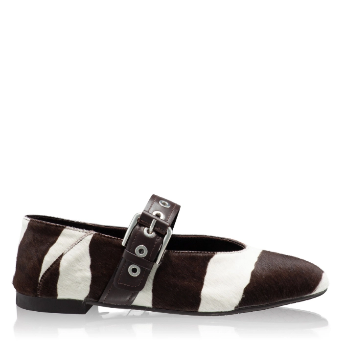 Imagine Balerini Dama 8173 Cavallino Zebra Alb+Maro