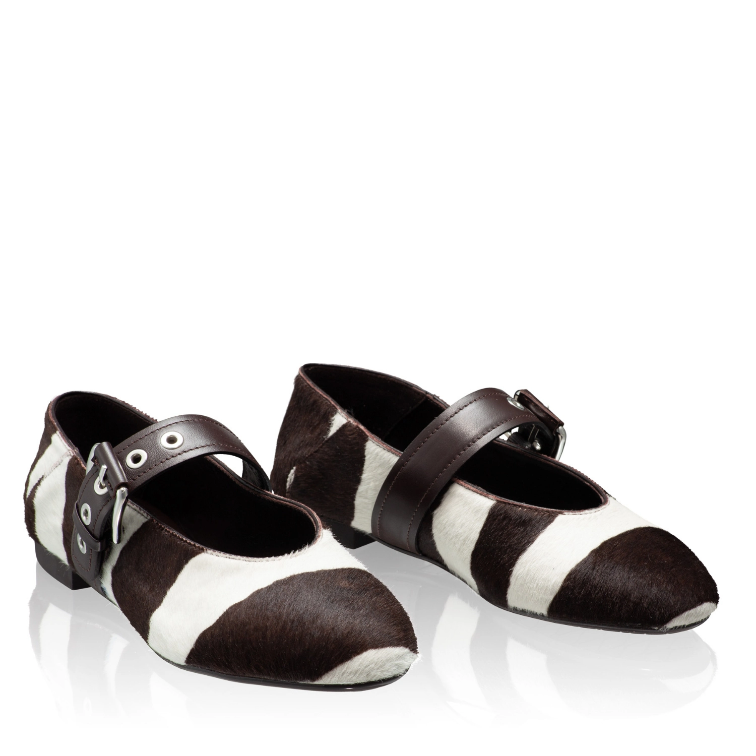 Imagine Balerini Dama 8173 Cavallino Zebra Alb+Maro