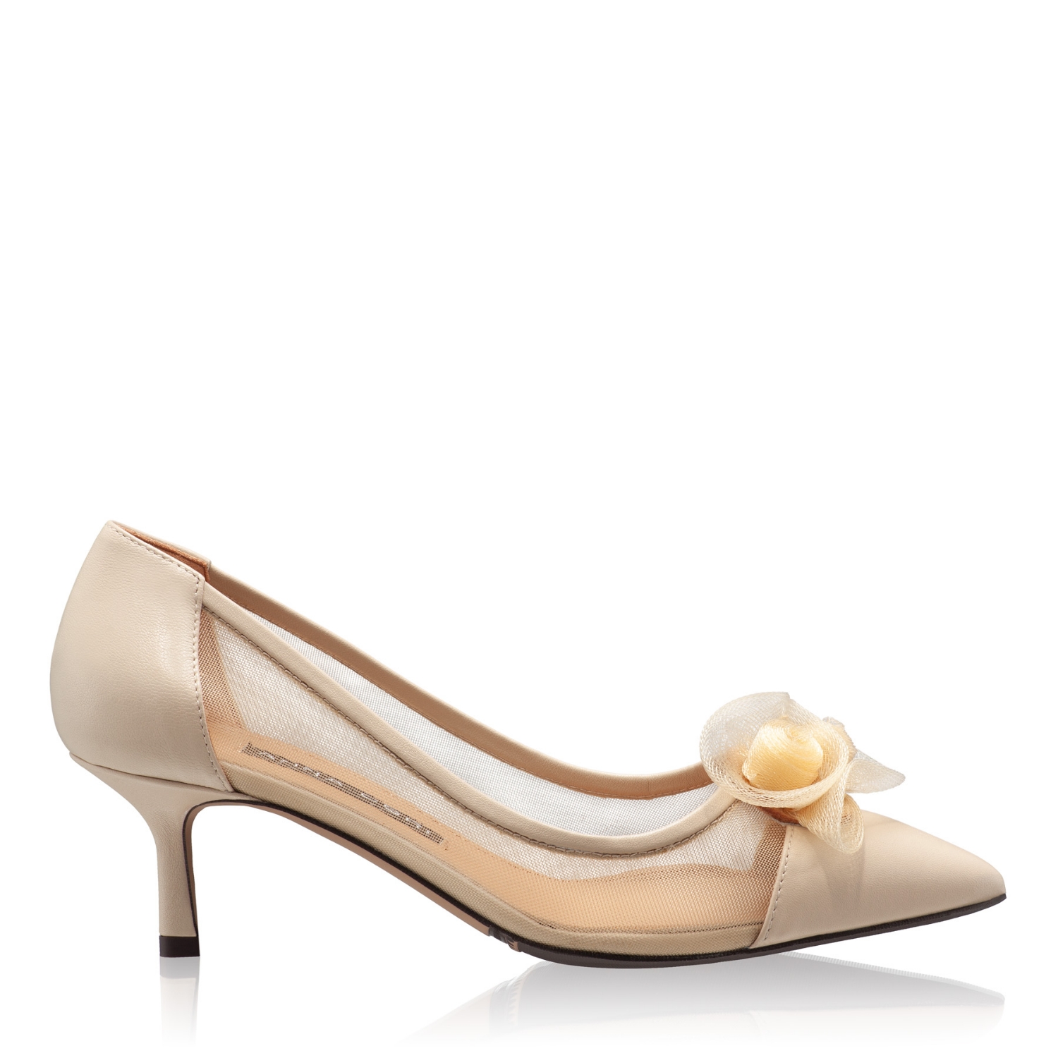 Picture of Women Elegant Shoes 8081 Vitello+Beige Mesh