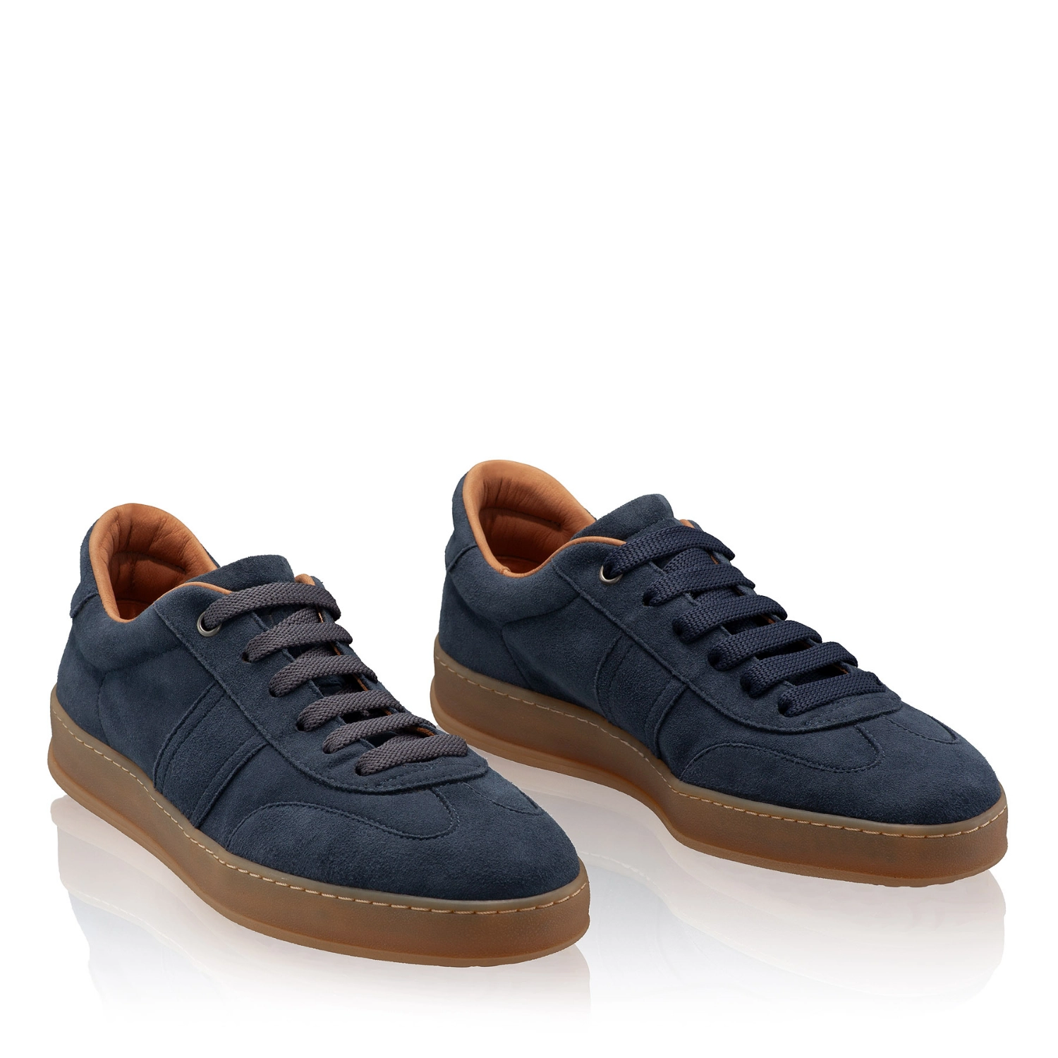 Picture of Women leather sport shoes 8066 Camoscio Blue