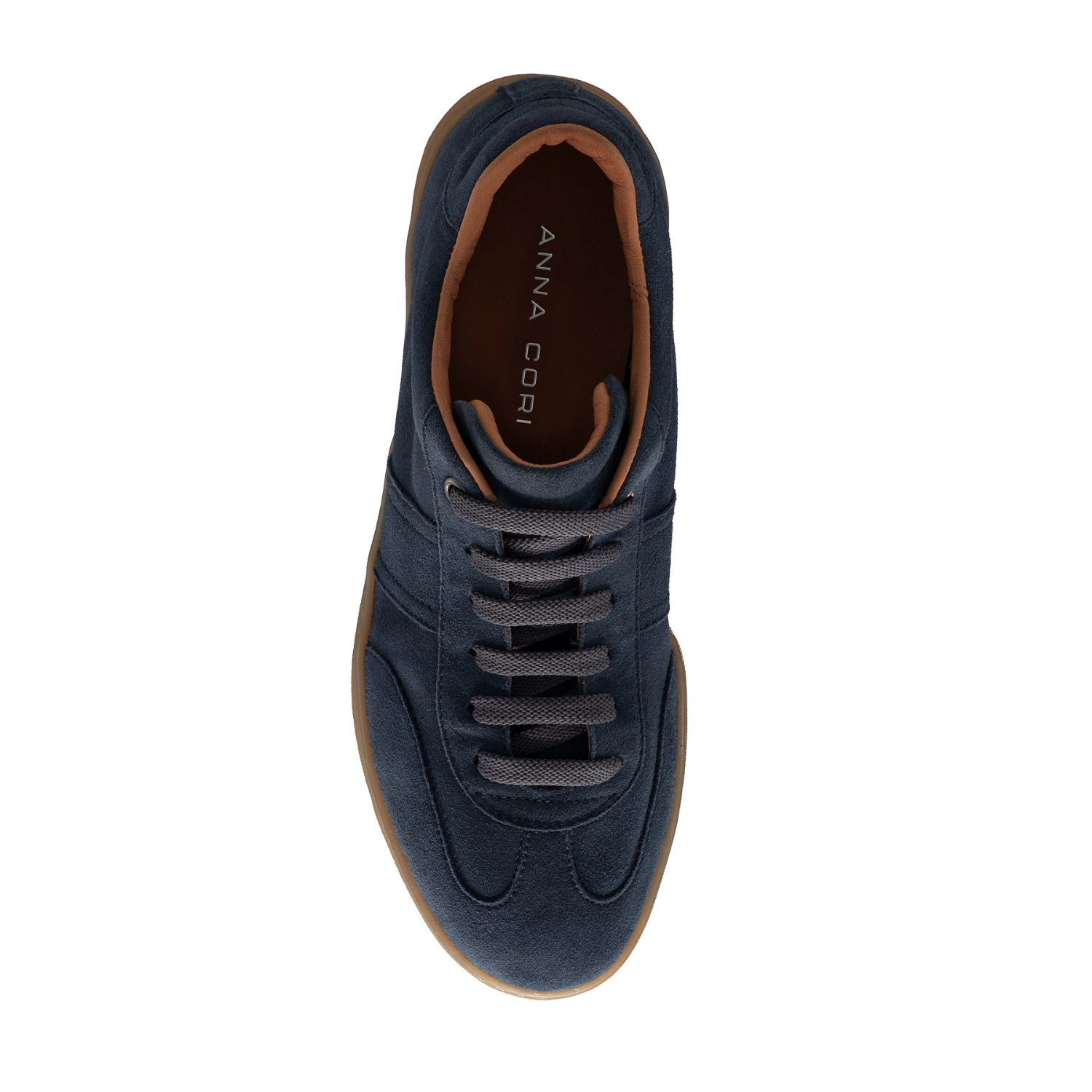 Picture of Women leather sport shoes 8066 Camoscio Blue