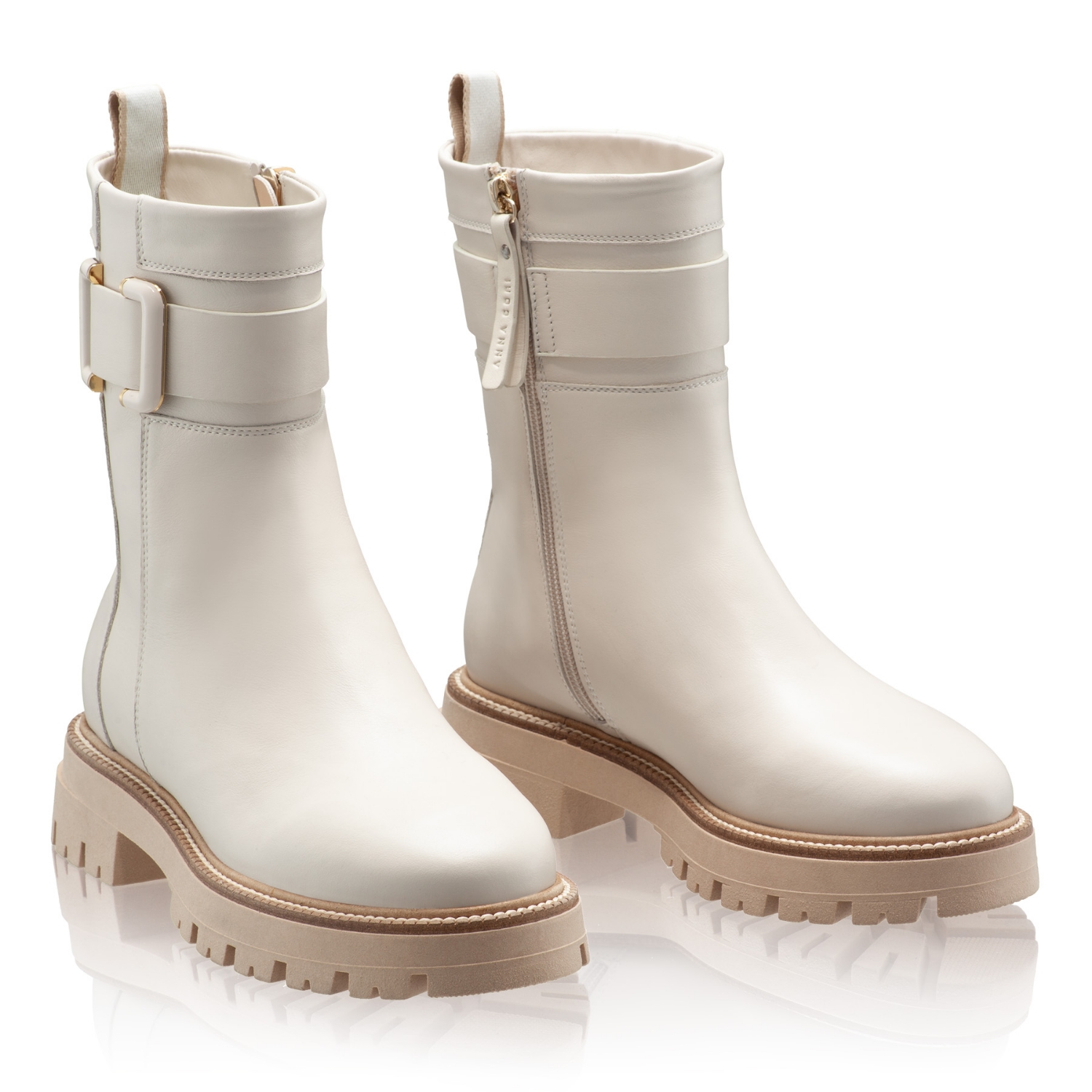 Picture of Women's genuine Leather Ankle-Boots 8163 Vitello Panna