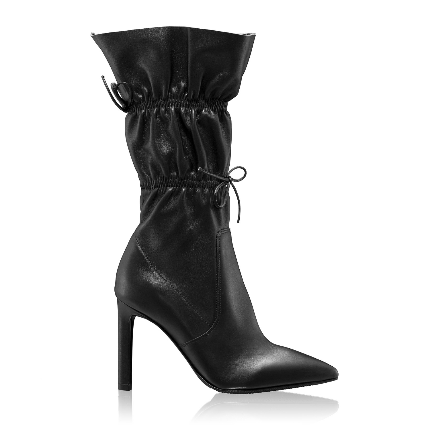 Picture of Women High Heel Leather Boots 8245 Vitello Black