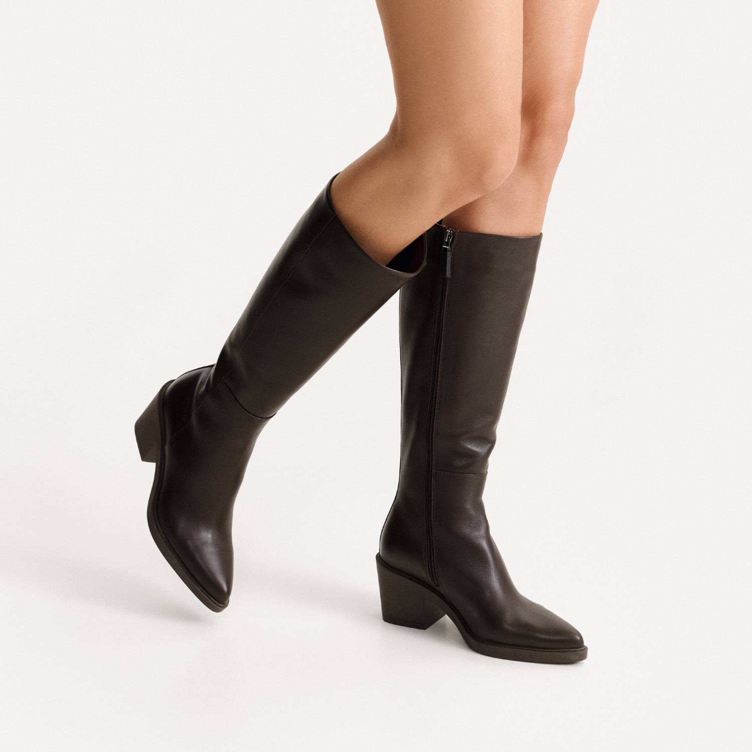 Picture of Women Leather Boots 7908 Vitello Brown