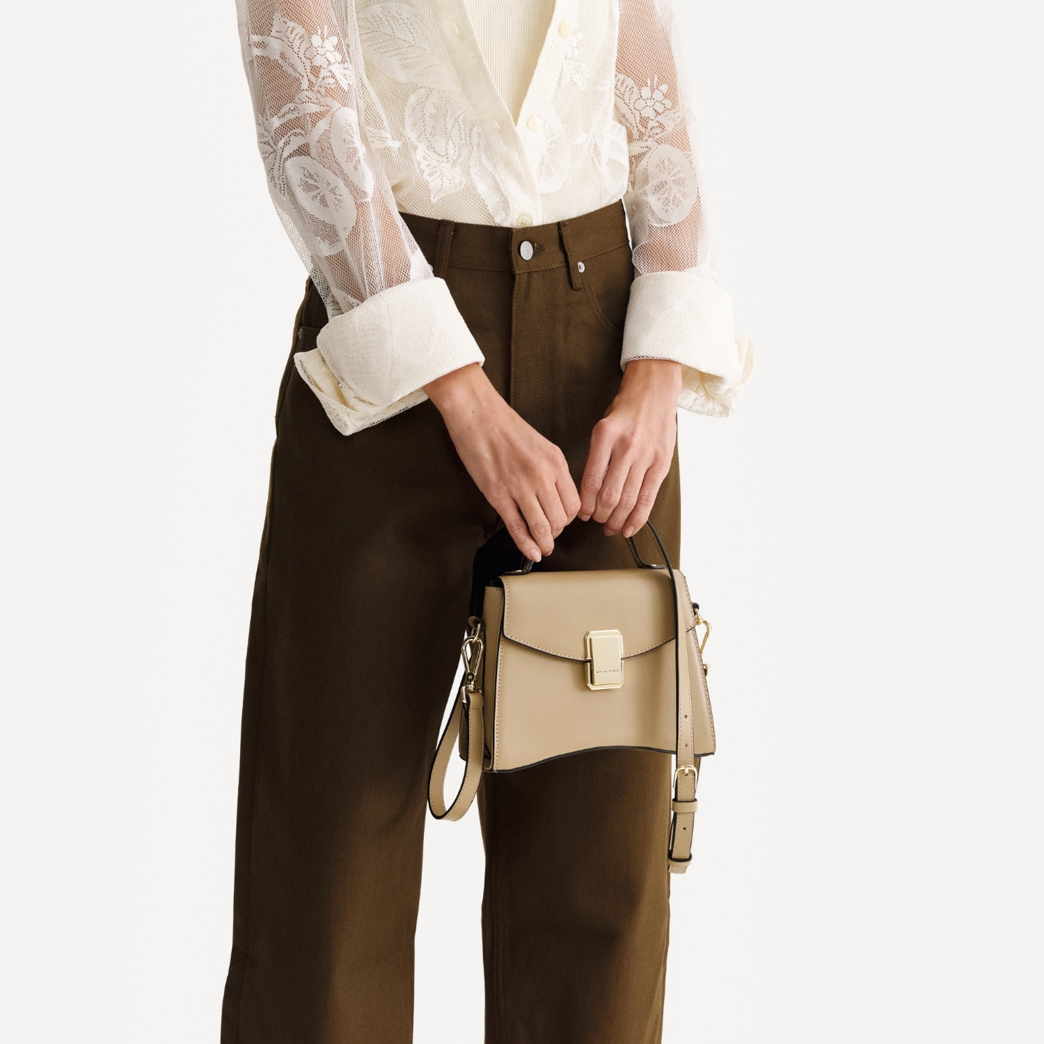 Picture of Women Leather HandbagCERISE 01 VITELLO TAUPE