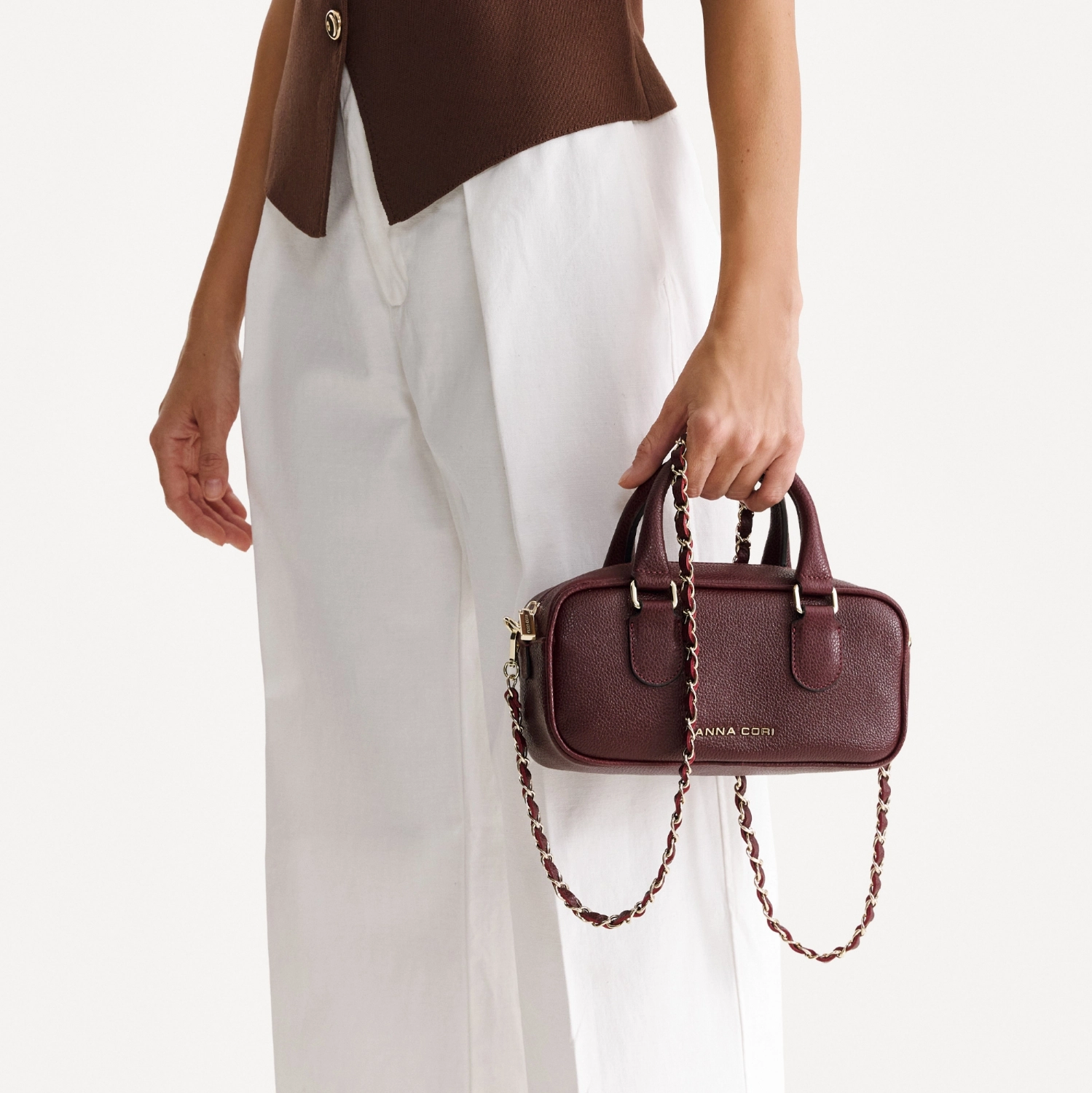 Picture of Women Leather Handbag TINY 01 BOTTALATO BORDO