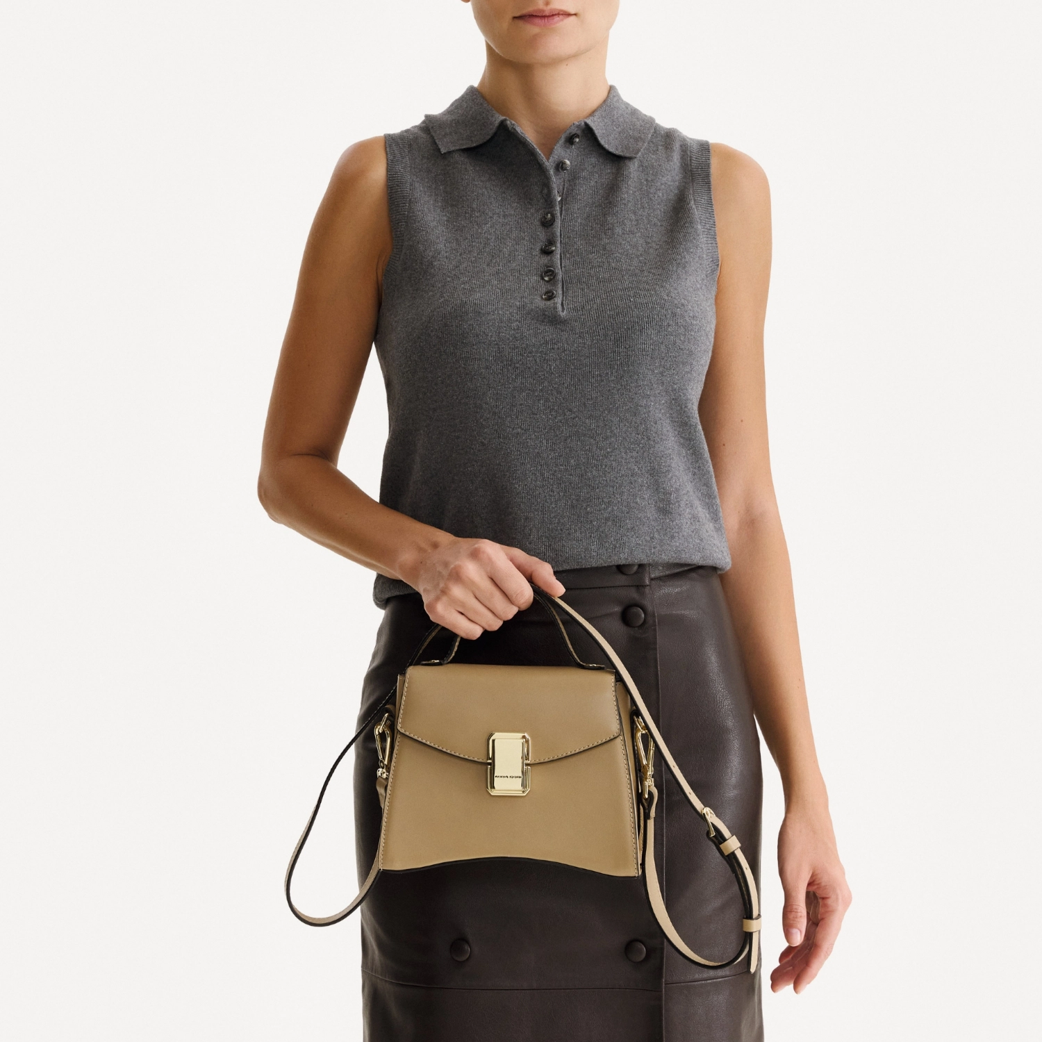 Picture of Women Leather HandbagCERISE 01 VITELLO TAUPE