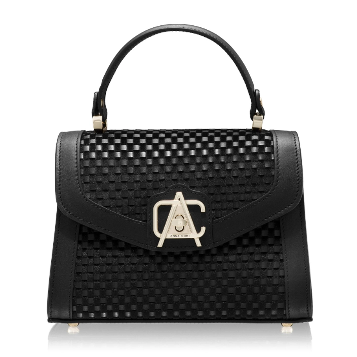 Imagine Geanta dama de mana MARCY INTRECCIO+VIT NEGRU