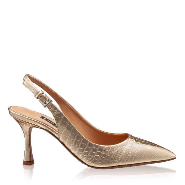 Picture of Mid-heel Slingback Pumps 5728 Croco Oro