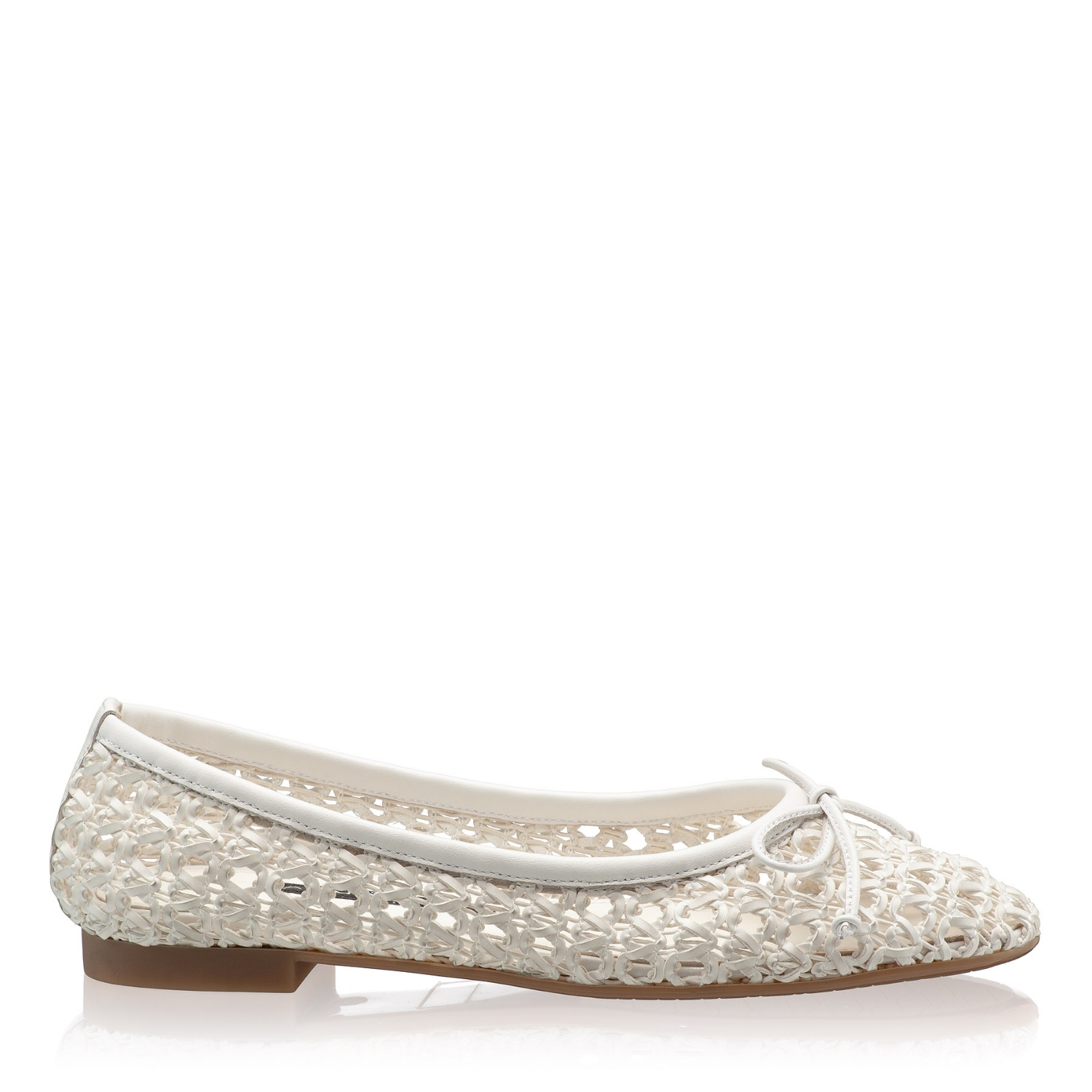 Picture of Women's Ballerinas 8401 Vitello+Intreccio White