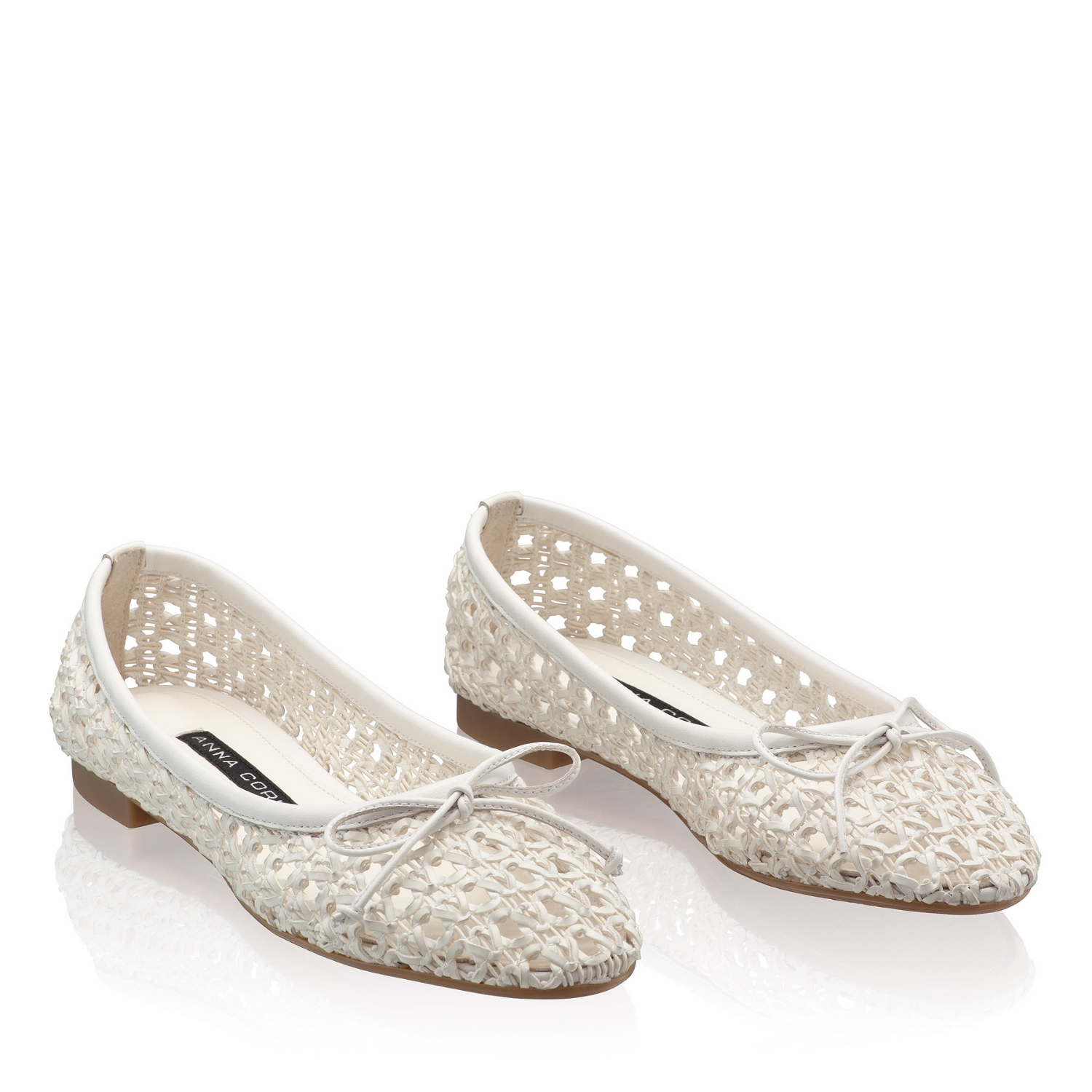 Picture of Women's Ballerinas 8401 Vitello+Intreccio White
