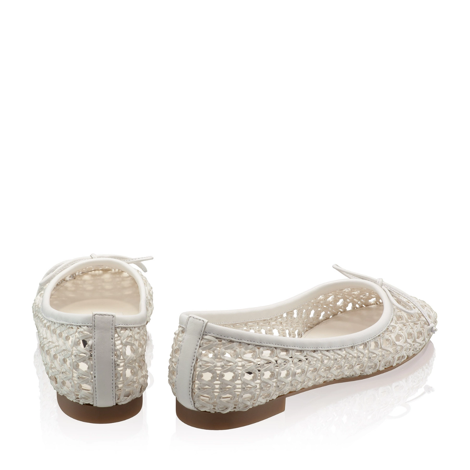 Picture of Women's Ballerinas 8401 Vitello+Intreccio White