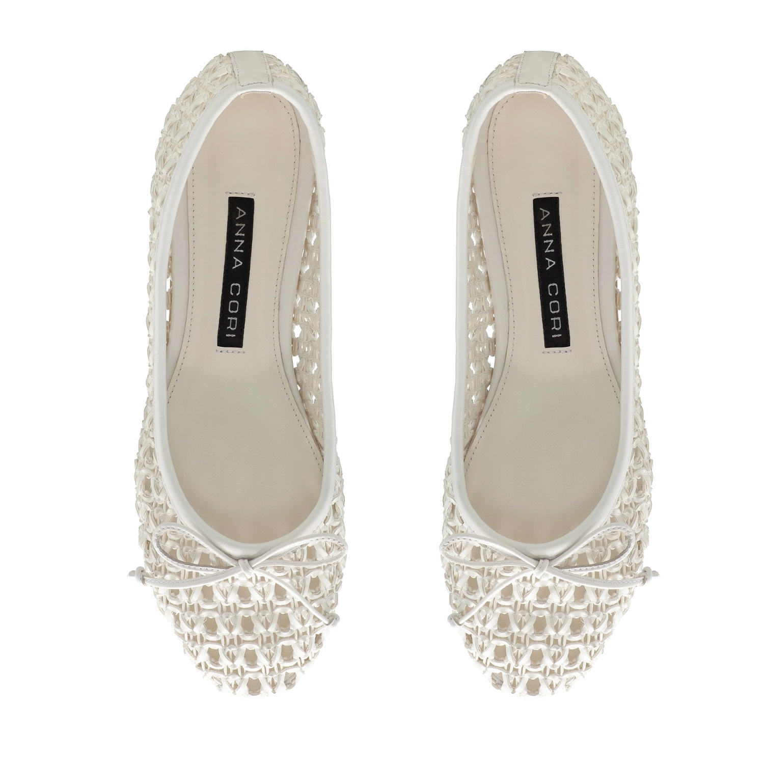 Picture of Women's Ballerinas 8401 Vitello+Intreccio White