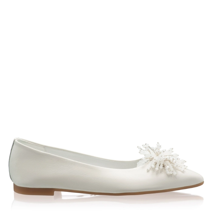 Picture of Women Ballerina Flats 8362 Vitello White