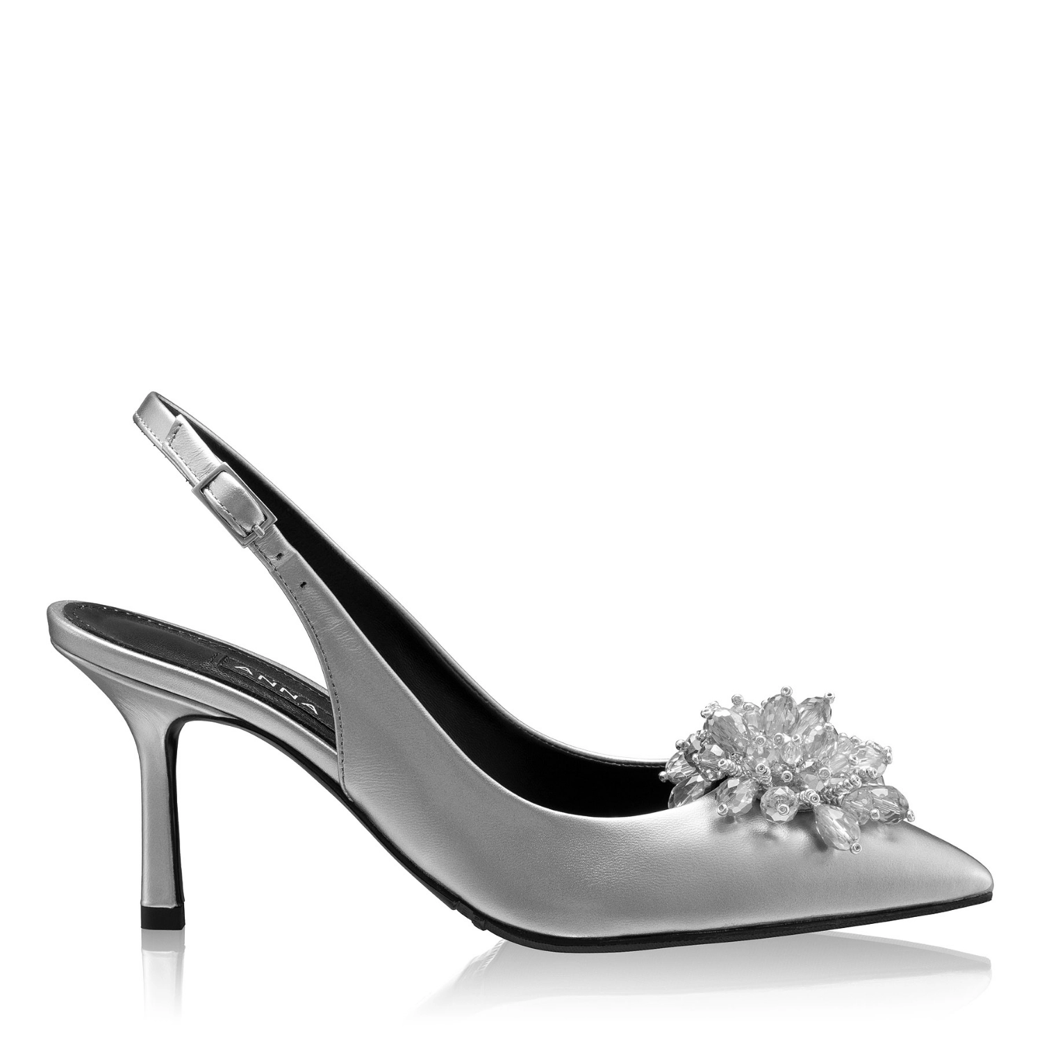 Picture of Mid-heel Slingback Pumps 8435 Laminato Argento