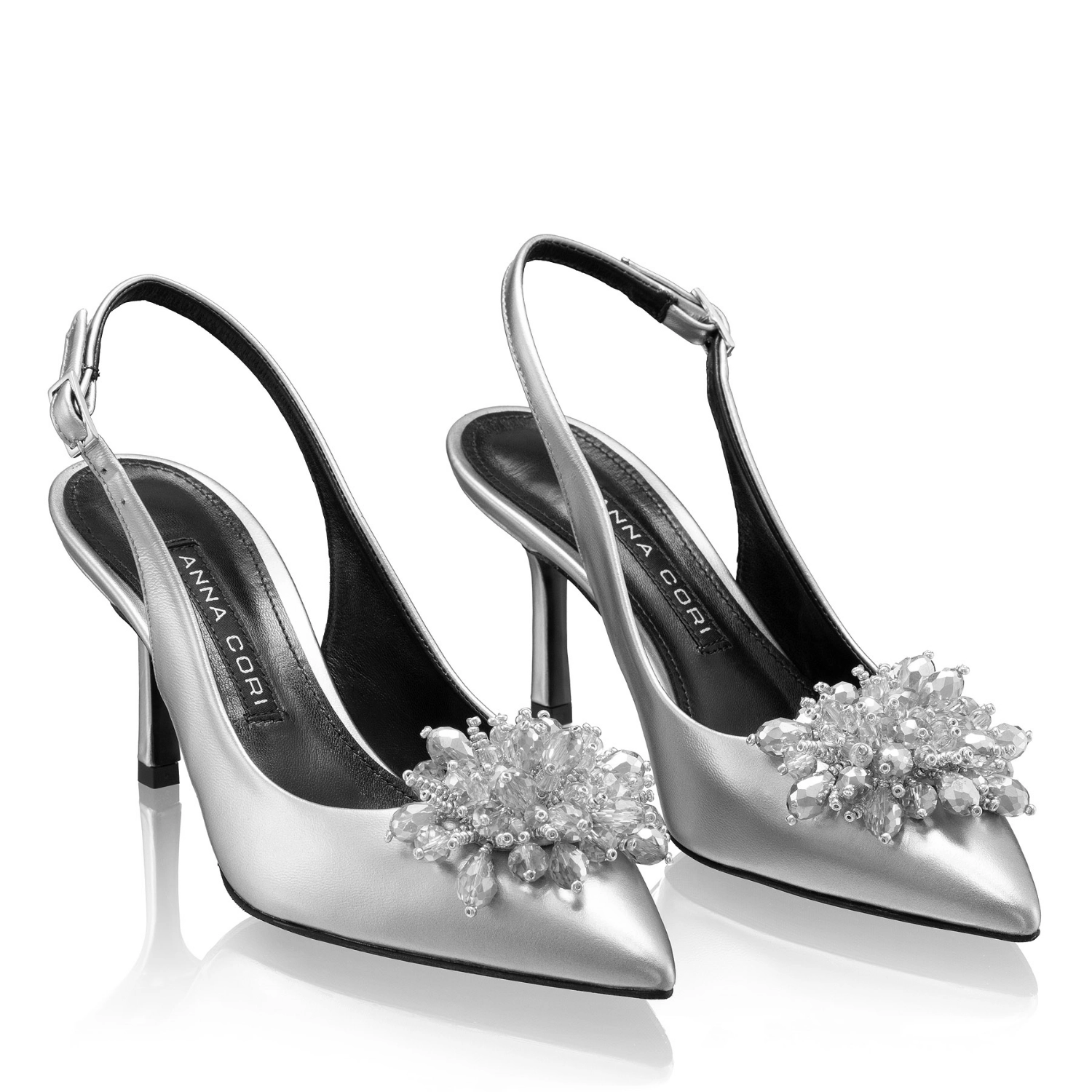Picture of Mid-heel Slingback Pumps 8435 Laminato Argento