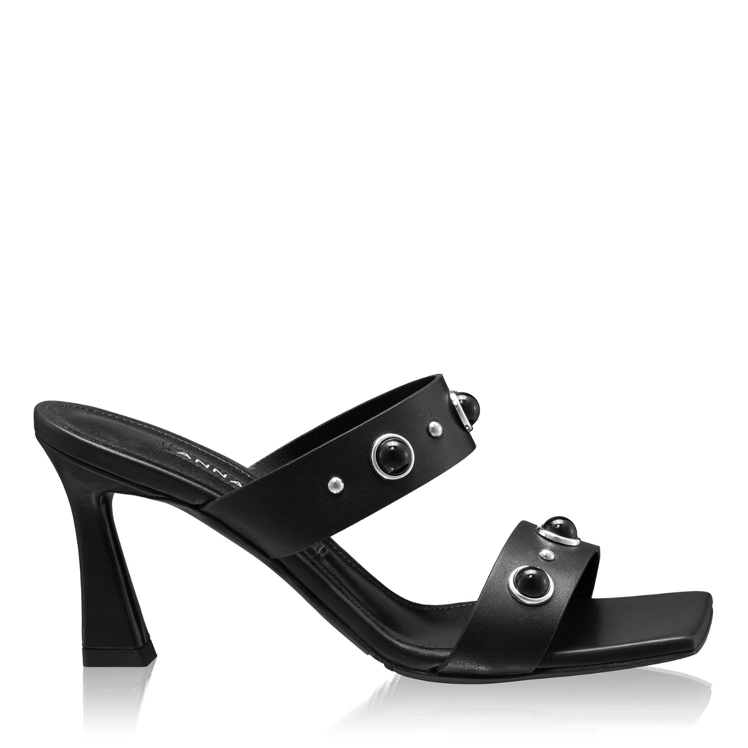 Picture of Women Leather Mules 8466 Vitello Black