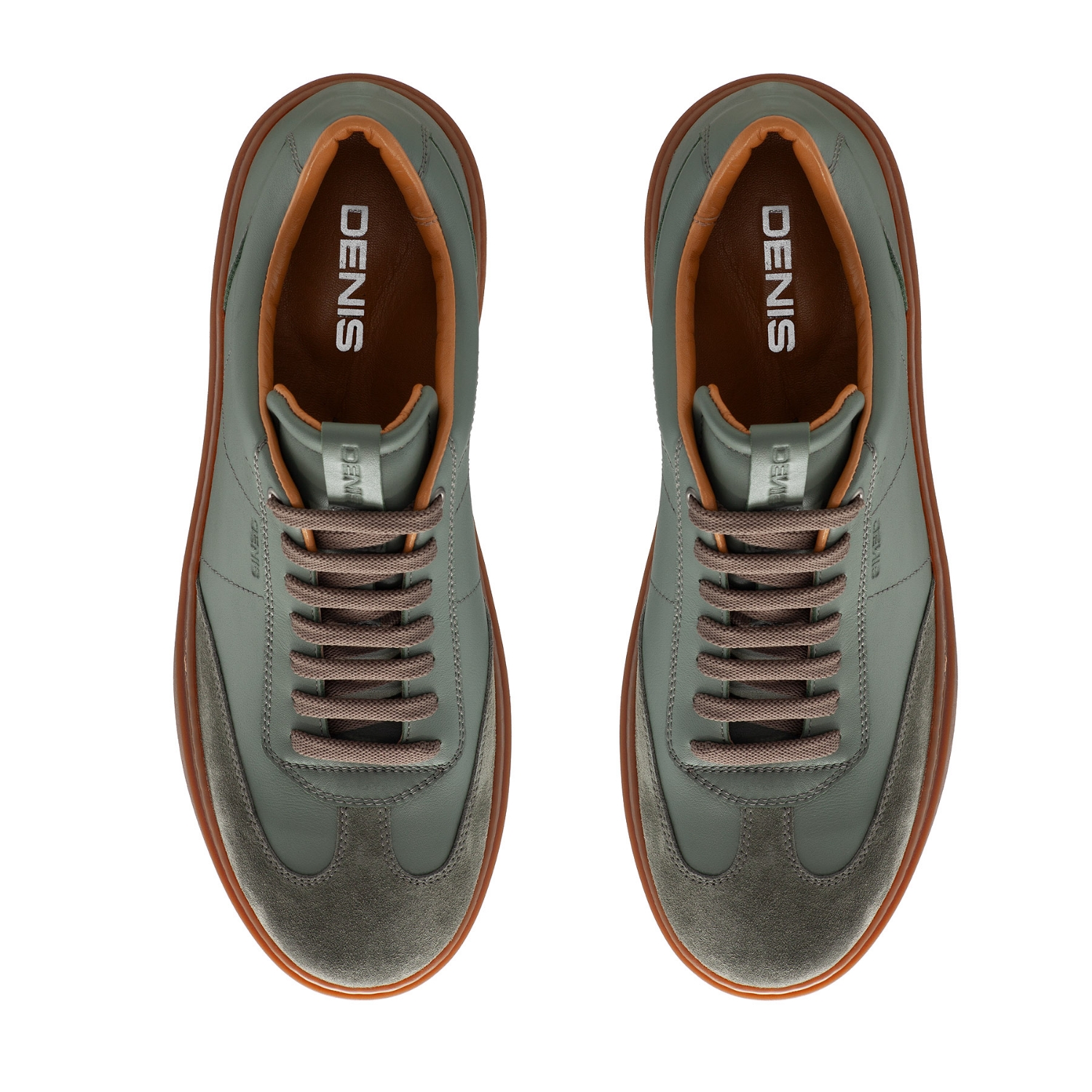 Picture of Men Suede Leather Sport Shoes 7610 Vitello+Crosta Verde