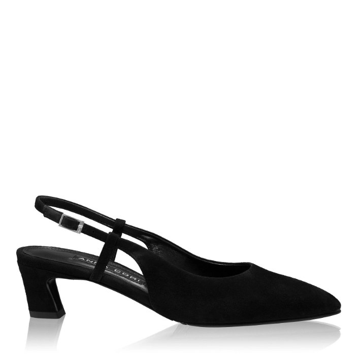 Picture of Mid-heel Slingback Pumps 8400 Camoscio Black