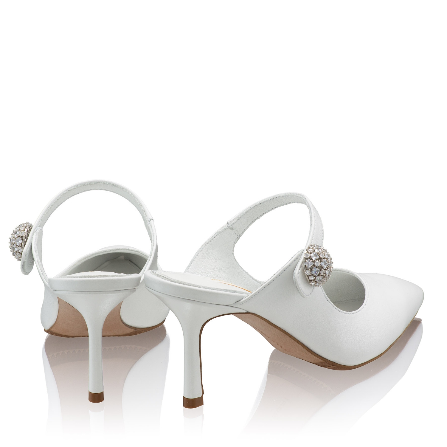 Picture of Women Leather Mules 8462 Vitello White