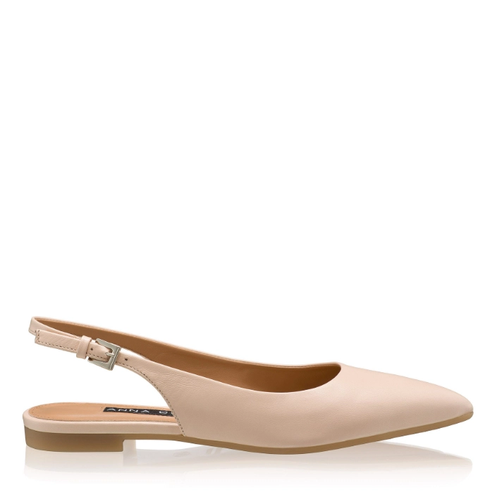 Picture of Women Suede Ballerina Flats 8027 Vitello Nude