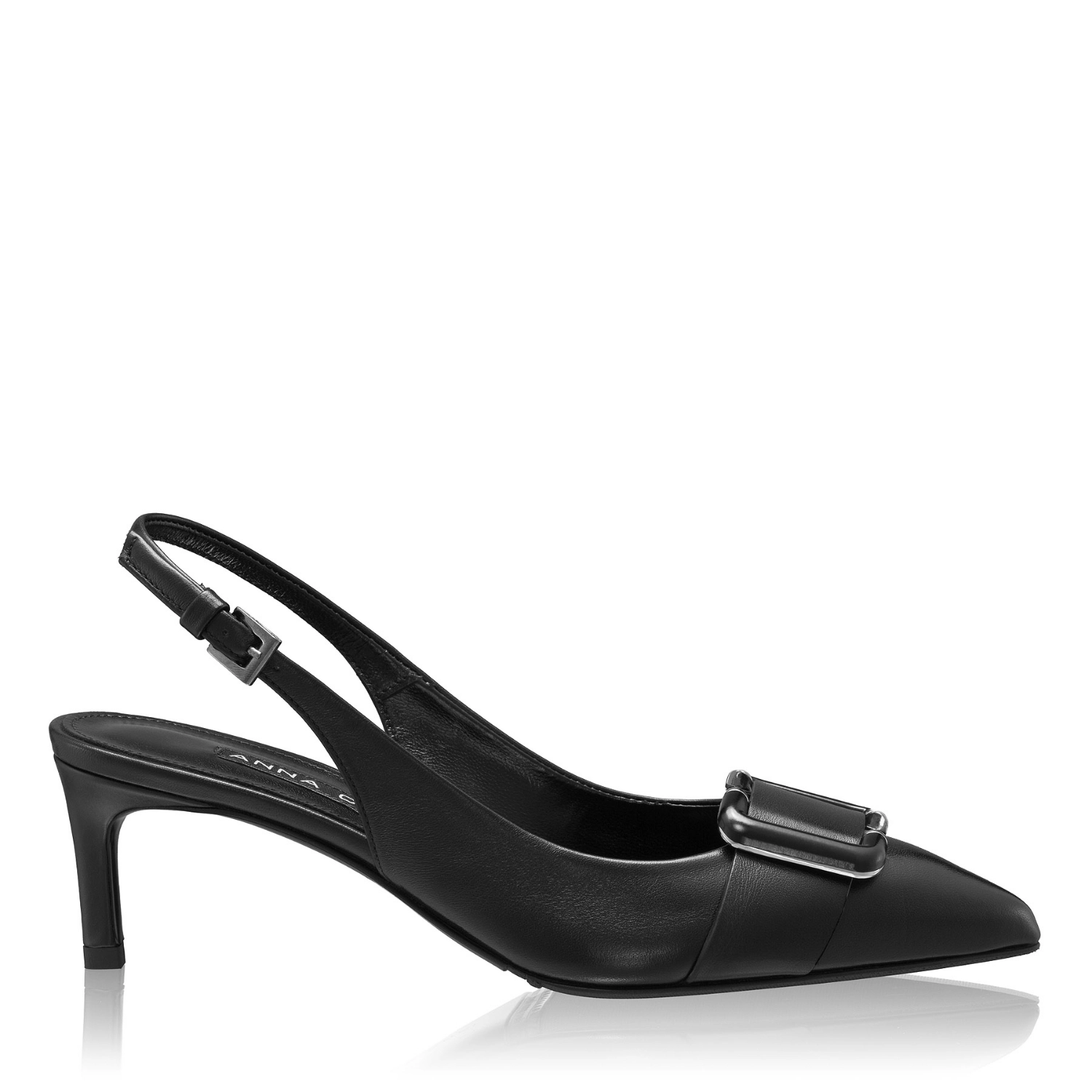 Picture of Mid-heel Slingback Pumps 8428 Vitello Black