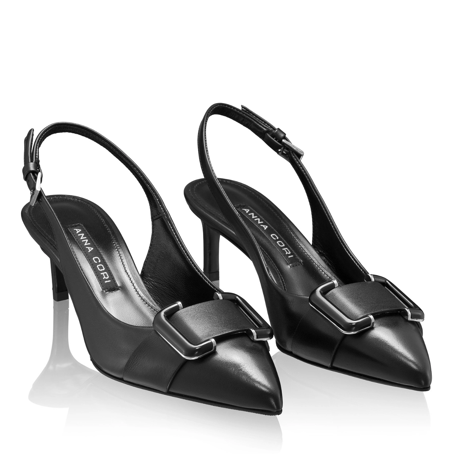 Picture of Mid-heel Slingback Pumps 8428 Vitello Black
