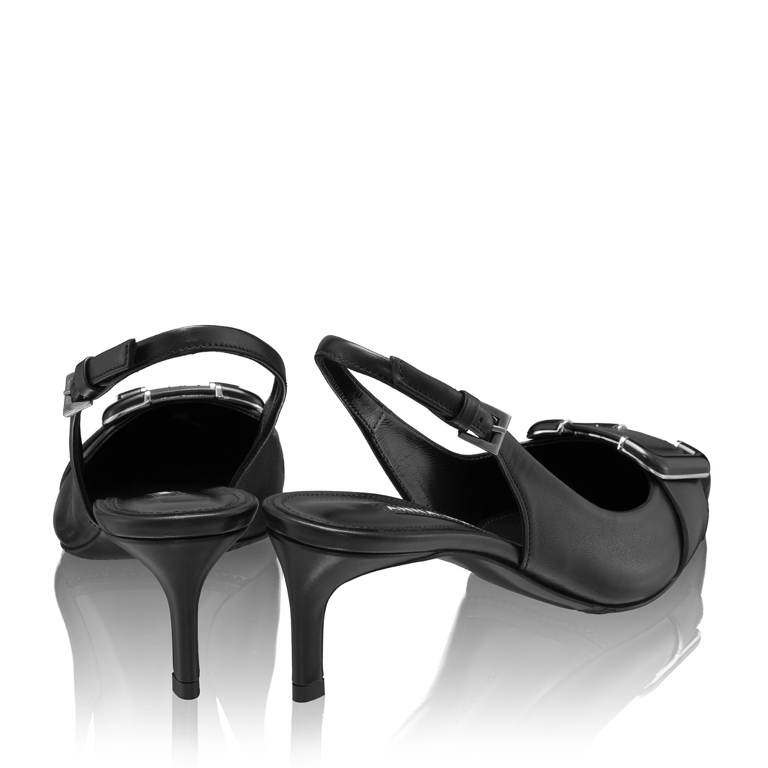 Picture of Mid-heel Slingback Pumps 8428 Vitello Black