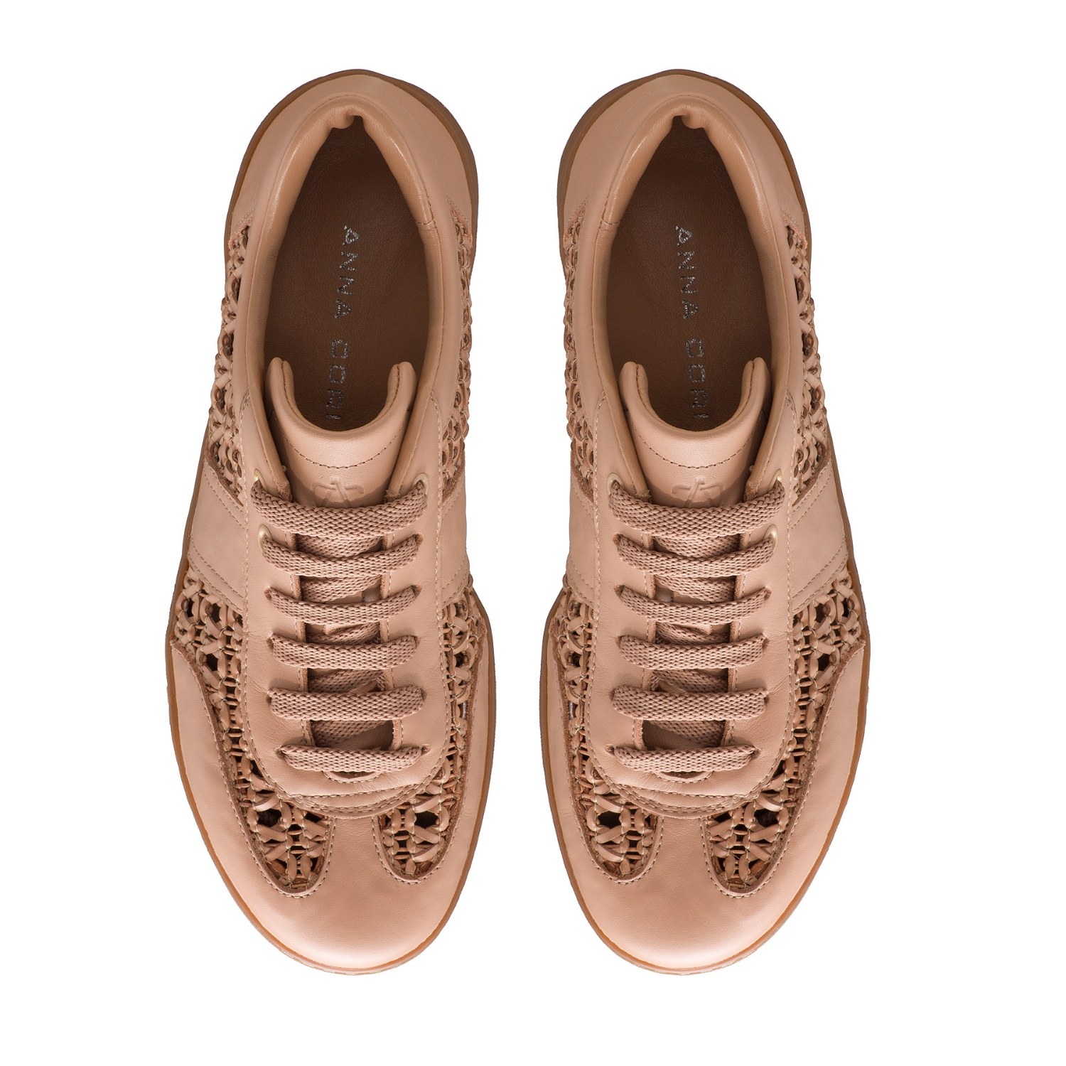 Picture of Women leather sport shoes 8385 Vitello+Intreccio Poudre