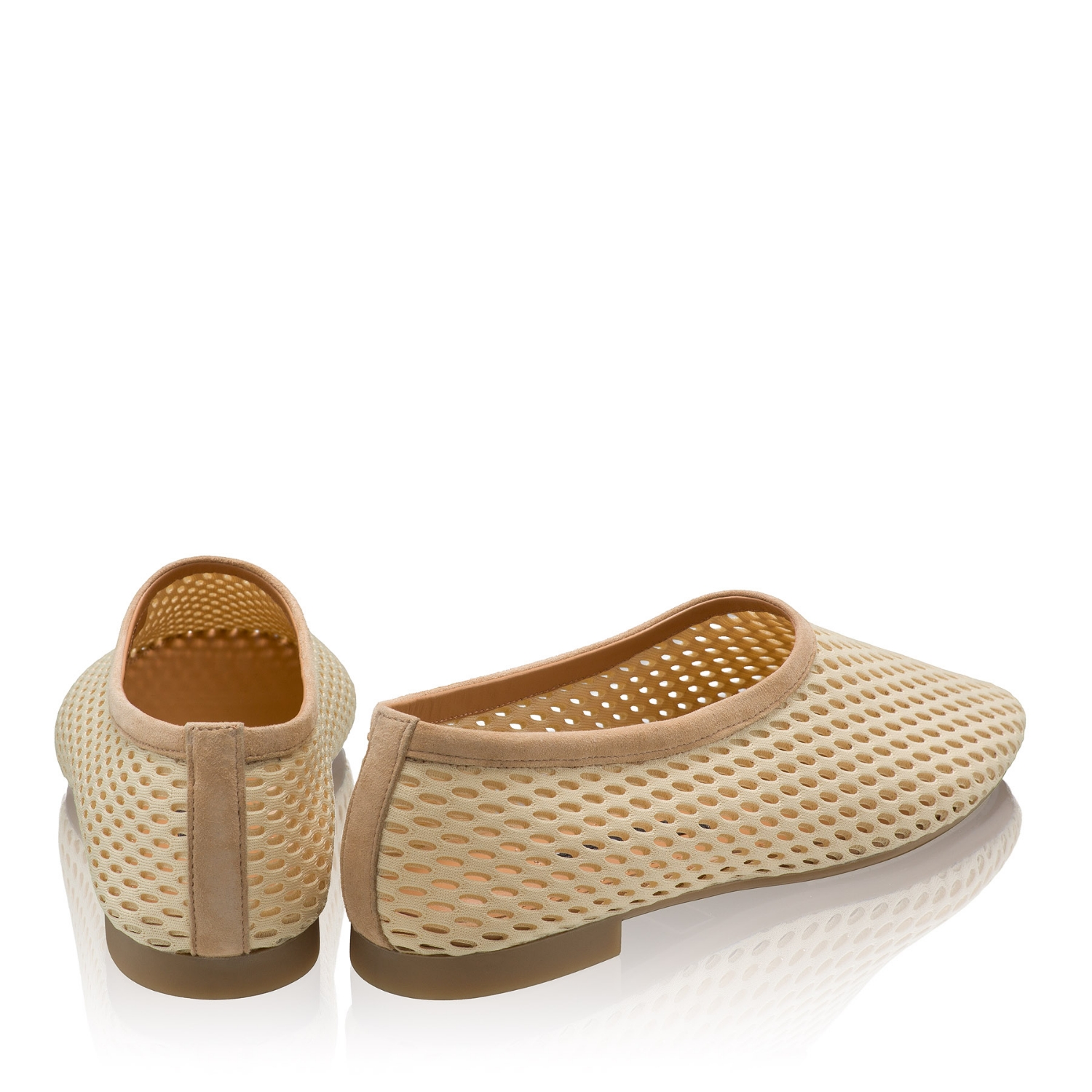 Picture of Women's Ballerinas 8442 Suede+Mesh Beige