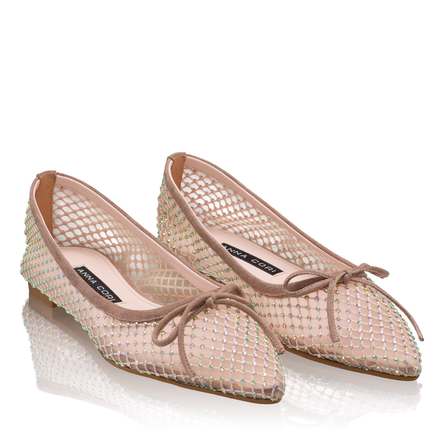 Picture of Women's Ballerinas 8406 Suede+Mesh Nude