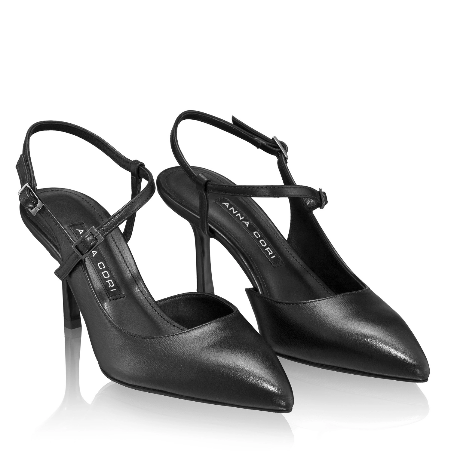 Picture of Mid-heel Slingback Pumps 8460 Vitello Black