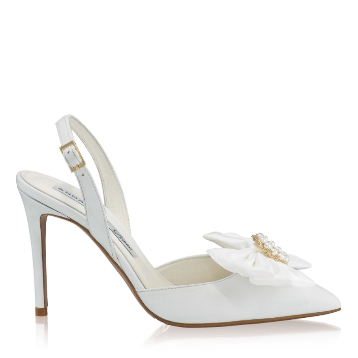 Picture of Mid-heel Slingback Pumps 8447 Vitello White